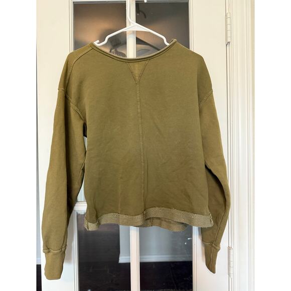 C&C California Women's Crew Neck green Sun washed cotton blend Sweatshirt small - Picture 1 of 6